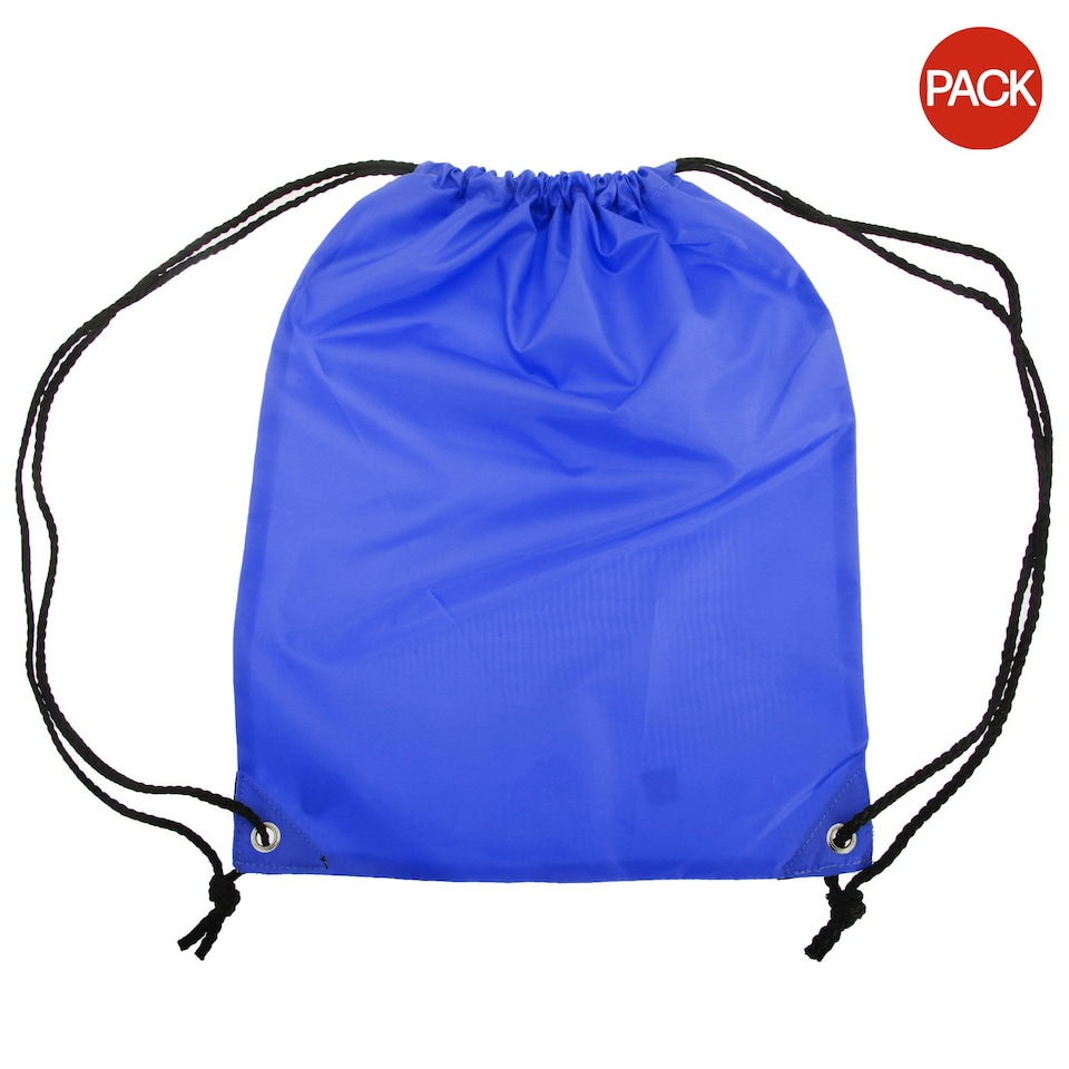 Shugon Stafford Plain Drawstring Tote Bag - 13 Litres (Pack of 2) - Royal - One Size Blue | One Size