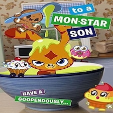 Moshi Monsters Son Birthday 3D Holographic Greeting Card To a Mon-Star Son