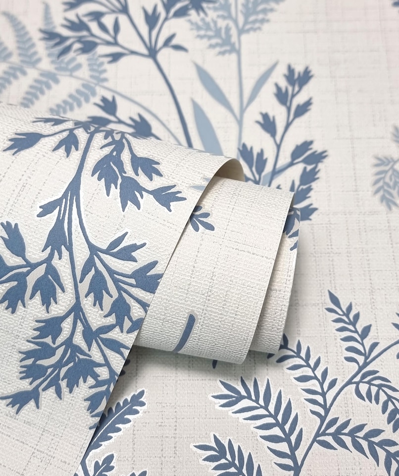 image 1 of Fine Decor FD43767 Fern Blue Wallpaper, Blue