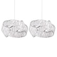 image 1 of Set of 2 Clear Jewelled Layered Twist Ceiling Light Shades | Clear | Chrome | Medium | 2