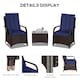 image 3 of Outsunny Rattan 3PCs Chair Table Bistro Set Patio Set w/ Steel Frame