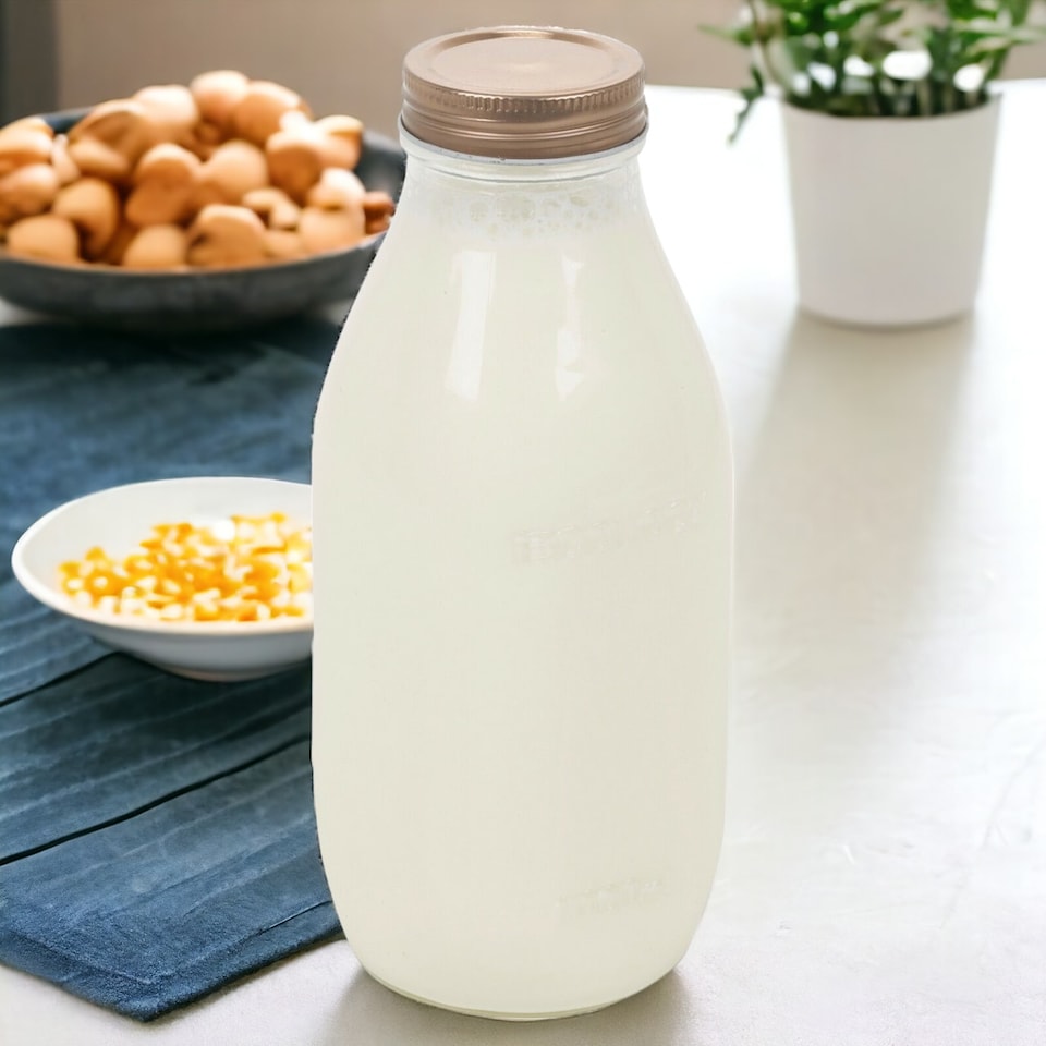 image 1 of 1L Glass Bottles Drink Smoothie With Lid 1000ml | Clear | 1L | 1