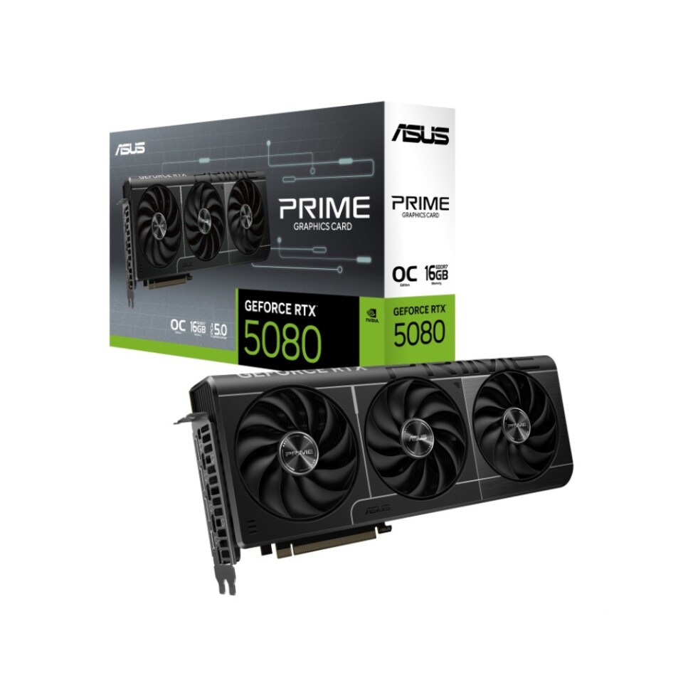 image 1 of ASUS GeForce RTX 5080 PRIME 16GB OC GDDR7 30 Gbps Axial-Tech Fans Graphics Card