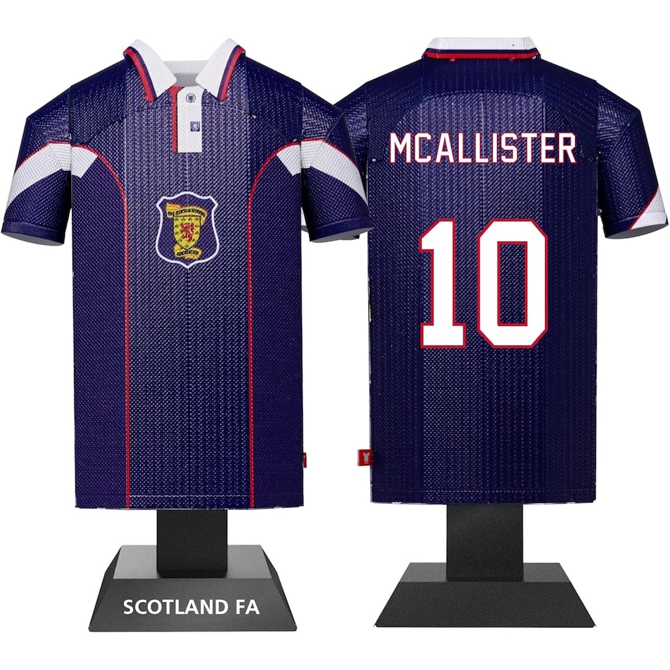 image 1 of RadStuff Metal Alloy Football Shirt - Retro Scotland Home Kit 1996/98