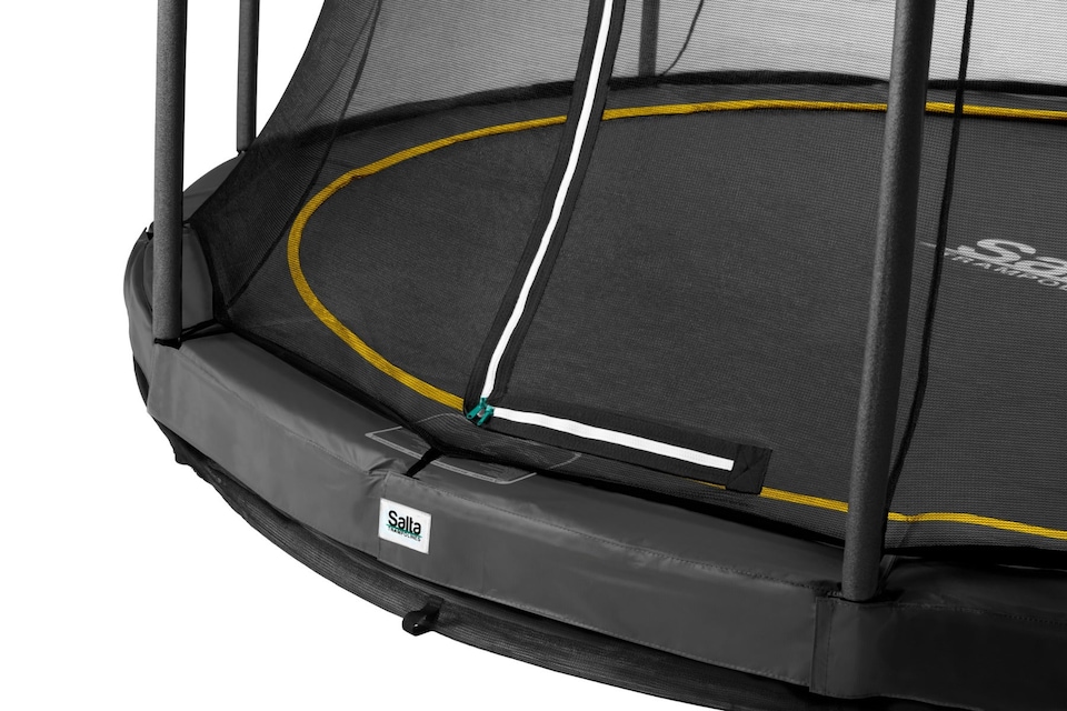 image 1 of 14ft Salta Black Comfort Edition InGround Round Trampoline with Enclosure