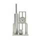 image 1 of Wm.Widdop Miniature Clock Cricket Bat, Ball & Wickets Silver