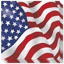 USA Flag Luncheon Napkins - 2Ply - 33cm - Pack of 16
