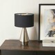 image 2 of ValueLights Jax Chrome Dimmable Touch Table Lamp with Black with Chrome Inner Lamp Shade and LED Bulb