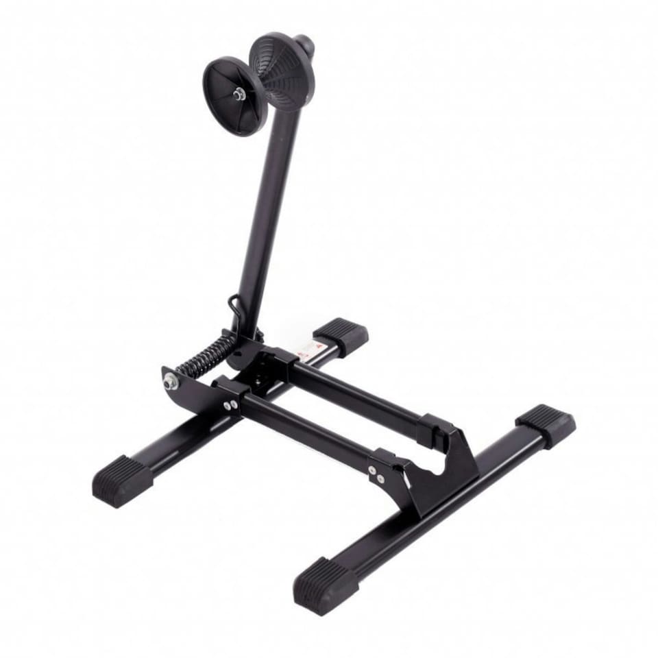 image 1 of Oypla Folding Bike Bicycle Floor Parking Stand Rack Holder
