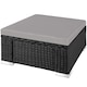 image 1 of Footstool Bitonto - durable, UV-resistant polyrattan chair, 53 x 53 x 26 cm | Black | black/grey | One Size | 1