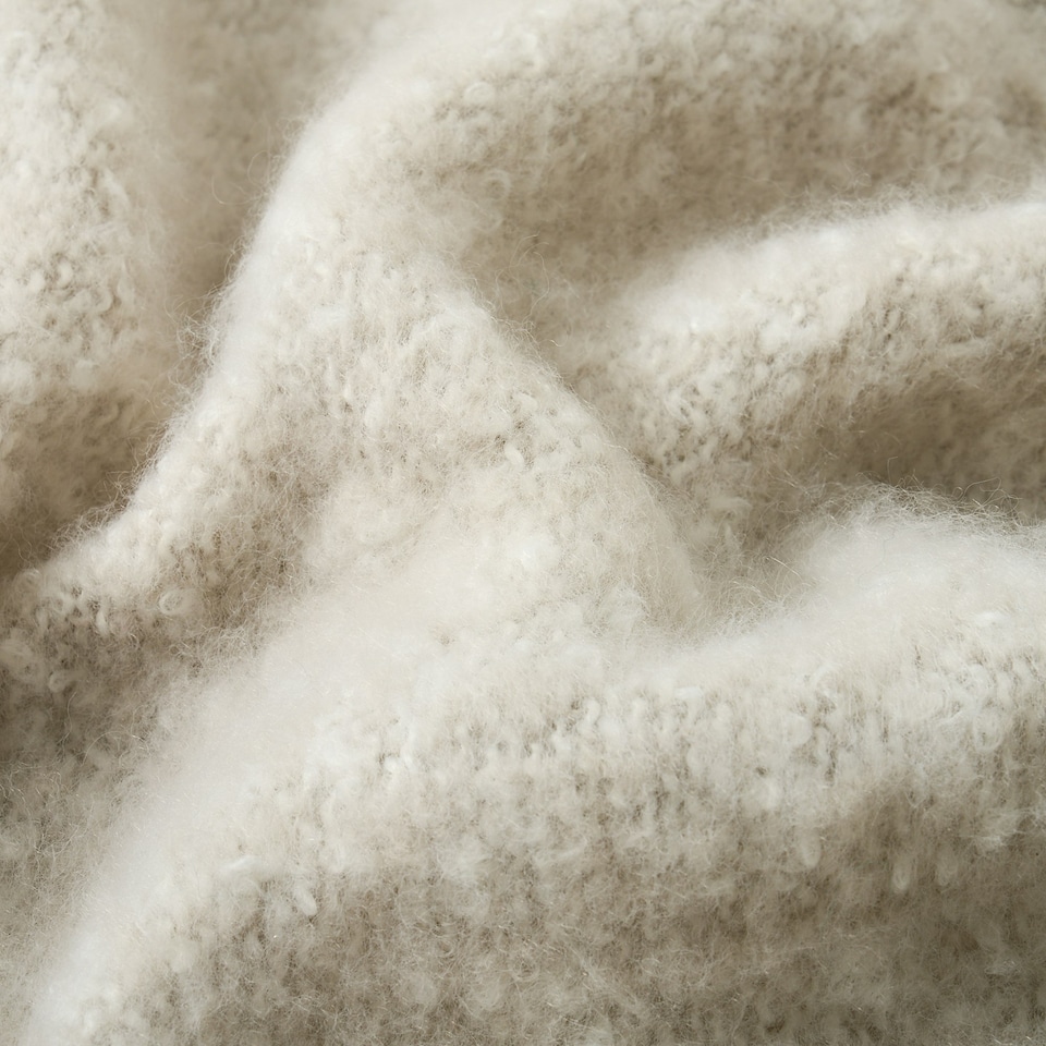 image 1 of Aisling Marl Faux Mohair Throw - Super Soft, Stylish Tasselled Blanket Grey | Chateau Grey