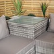 image 6 of Samuel Alexander 4 Seater Grey Rattan Chair Garden Sofa Set with Glass Table Top Corner Furniture