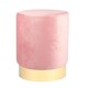 image 1 of Harbour Housewares Round Velvet Pouffe - 29 x 36cm - Pink | Pink | Pink