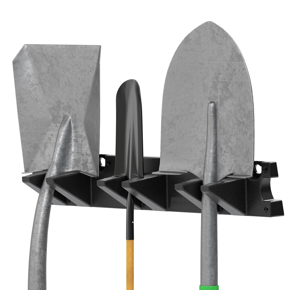 image 1 of Suncast Triple Hook Long Handle Tool Hanger Set - Pack of 2 | Black