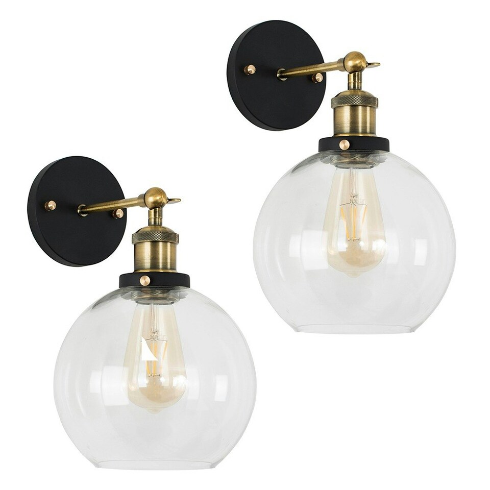 image 1 of ValueLights Sheridan Industrial Pair of Black Indoor Wall Light