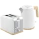 image 1 of HOMCOM Stainless Steel Kettle and Toaster Set, 1.7L 3000W Fast Boil Kettle & 2 Slice Toaster Kitchen Set with 7 Level Browning Controls, Defrost, Reheat, Auto Off, Boil-dry Protection, White