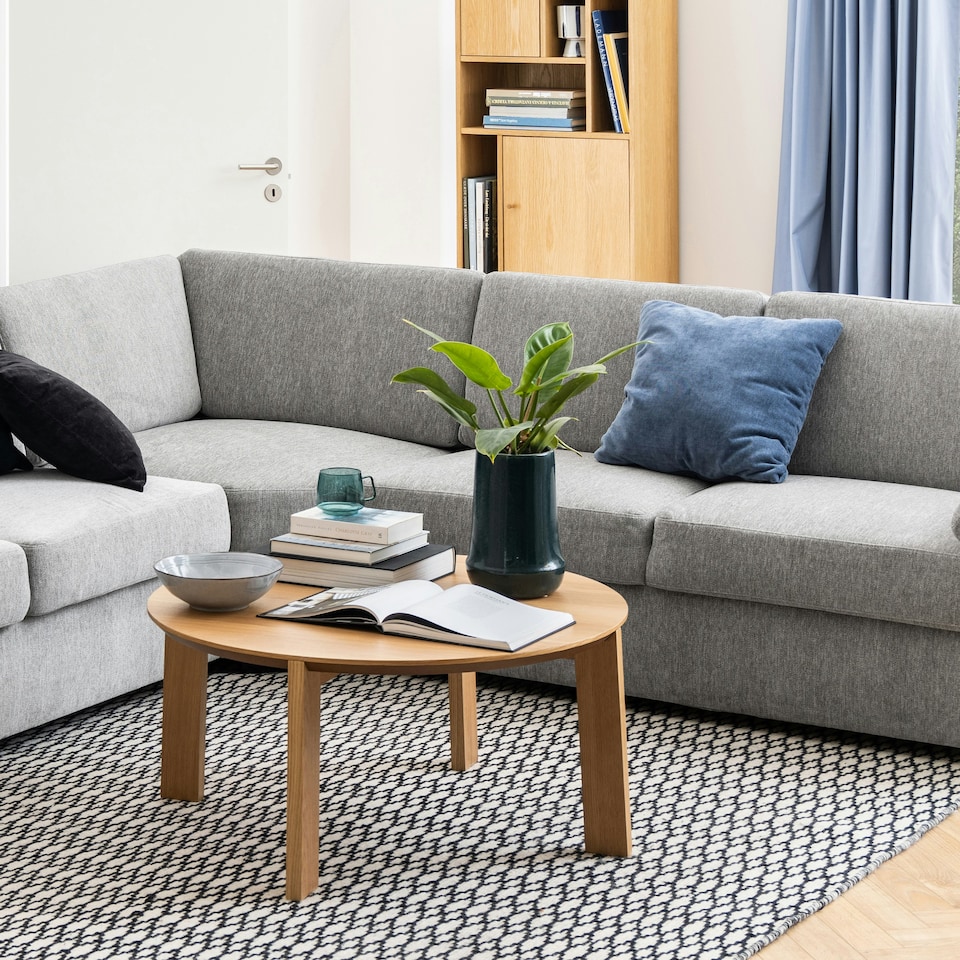 image 1 of Maxime Round Coffee Table in Matt Oak