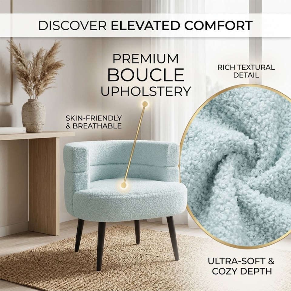 image 1 of Alivio Sherpa Teddy Fleece Accent Chair for Living Room, Bedroom & Office (Sky Blue)