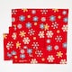 image 2 of Homescapes Christmas Red Snowflake Cotton Fabric 4 Napkins Set