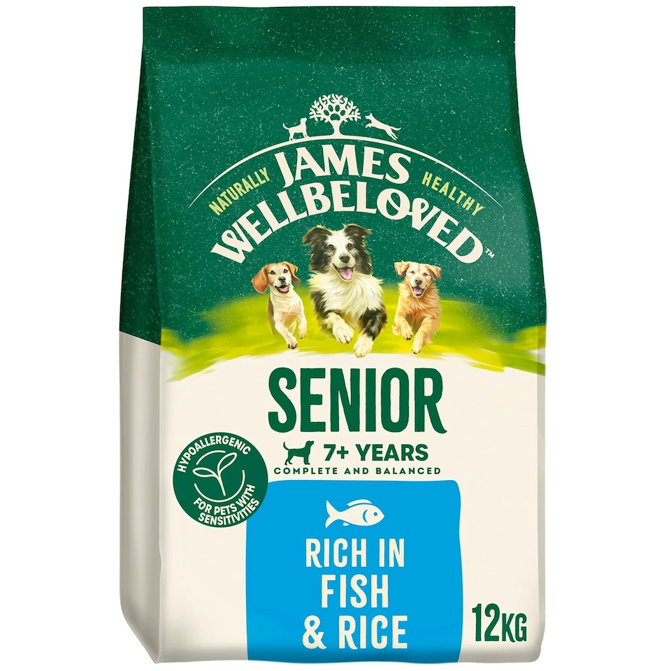 image 1 of James Wellbeloved 7+ Years Senior Dry Dog Food Rich in Fish & Rice 12kg