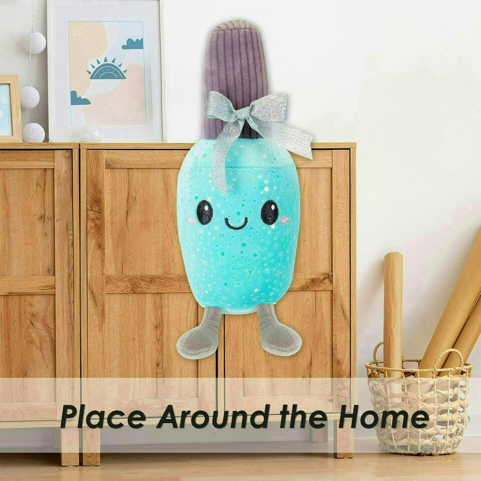 image 1 of Nail Polish Soft Toy Cute Plushie Huggable Cuddly Stuffed Toy 18cm Blue