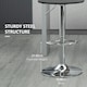 image 6 of HOMCOM Bar Stools Set of 2 Adjustable Counter Barstools W/ Footrest Grey