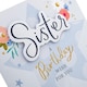 image 3 of Flowers and Star Design Sister Birthday Card
