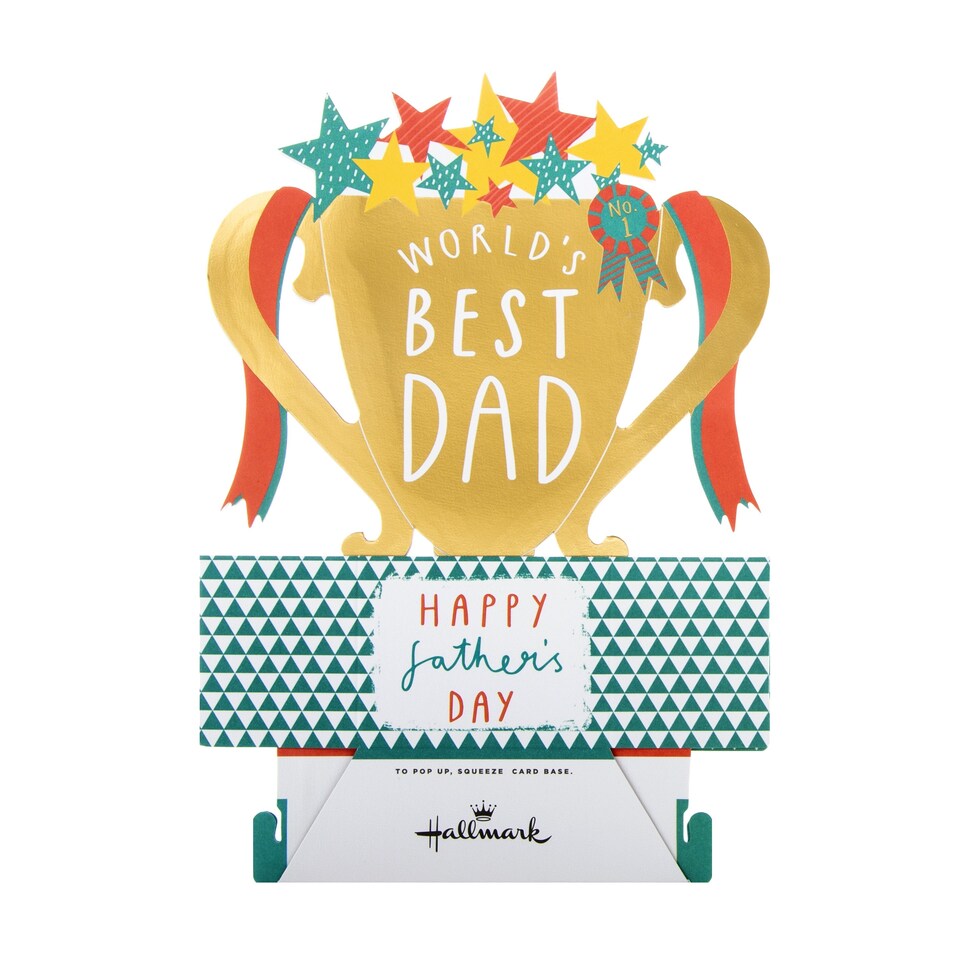 image 1 of Hallmark Father's Day Card For Dad - 3D Pop-Up Trophy Design