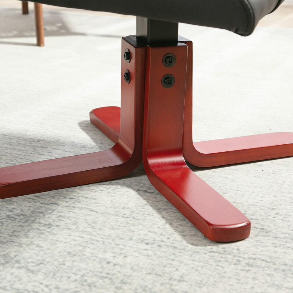 image 1 of HOMCOM Recliner Chair with Footstool, Backrest Adjustable, Armchair, Black