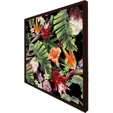 Tropical flowers & plant leaves (Picutre Frame) Brown | XL
