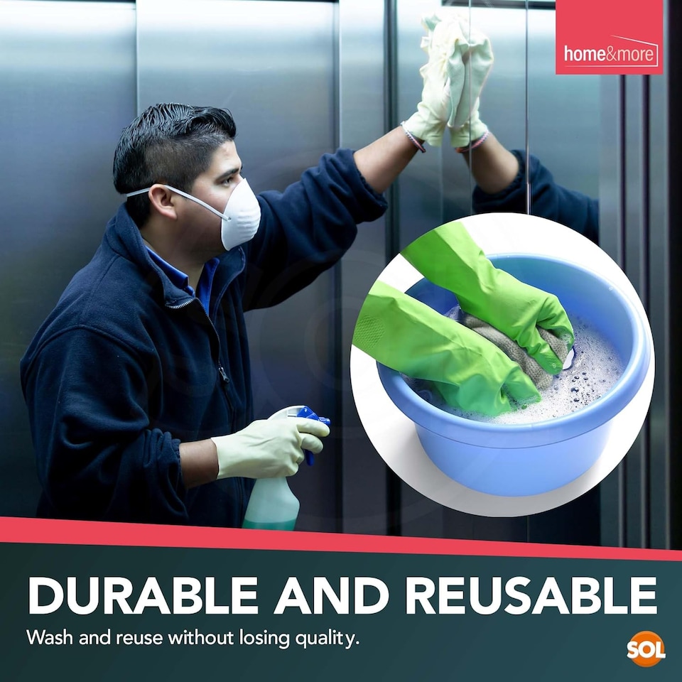 image 1 of 40pk Microfibre Cloths in Dispensers – Reusable Absorbent Cleaning Cloths for Home, Kitchen & Car, Streak-Free for Windows & Surfaces