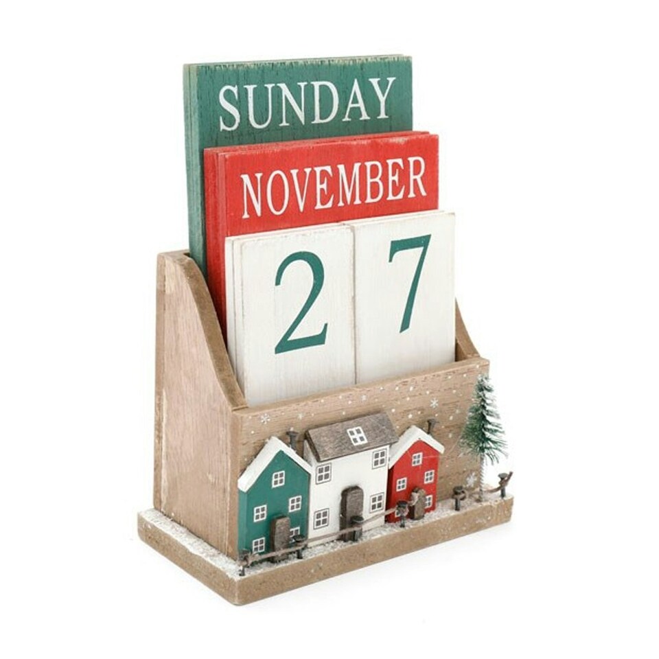 image 1 of Something Different Wood House Christmas Calendar - Multicoloured - One Size