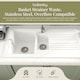 image 2 of Balterley Fireclay Kitchen Sink Basket Strainer Waste with Overflow | Silver | Brushed Nickel | 1