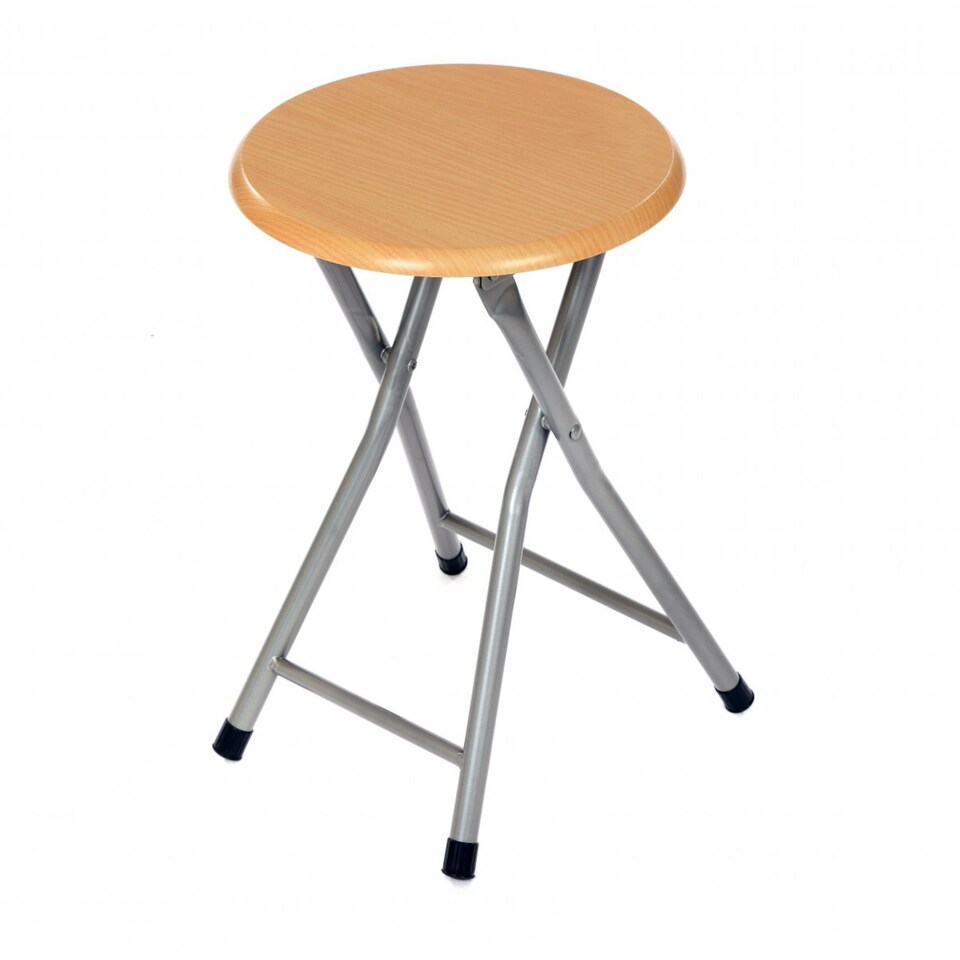 image 1 of Wooden Folding Breakfast Kitchen Bar Stool Seat | Brown