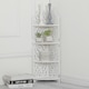 image 2 of Living and Home 4-Tier White Corner Plant Display Stand
