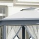 image 6 of Outsunny 3x4m Hexagon Gazebo w/ Mesh Curtains Outdoor Garden, Khaki