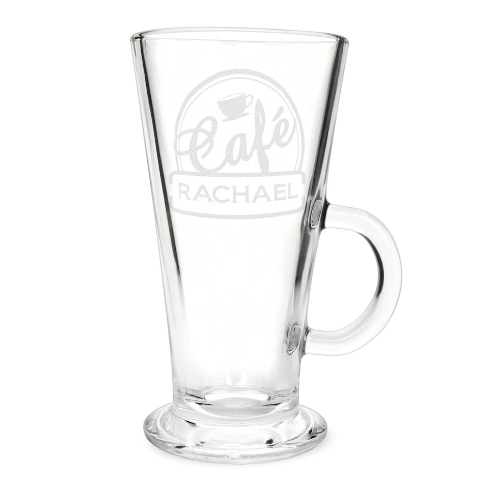 image 1 of Personalised Cafe Latte Glass Clear