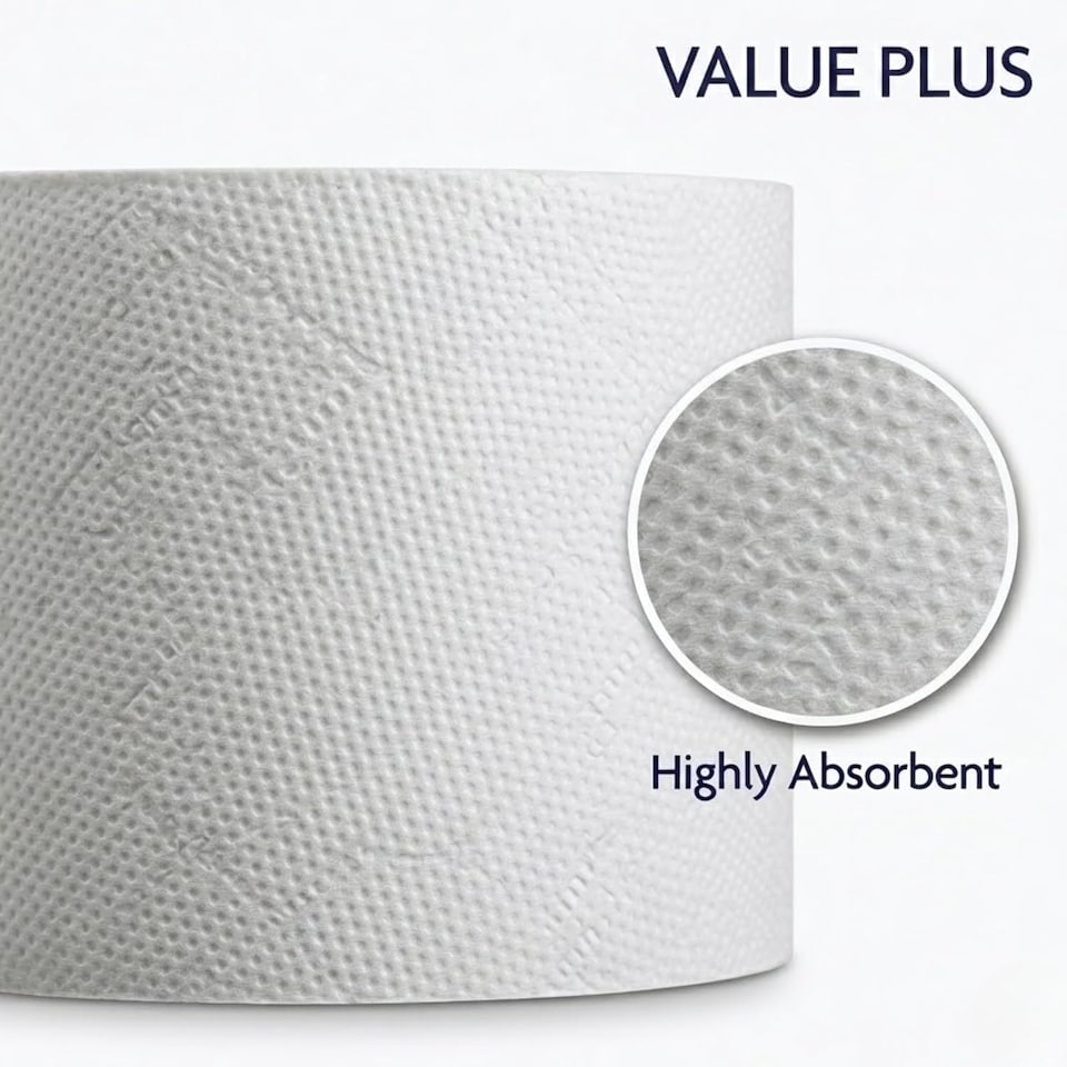 image 1 of White Centrefeed Paper Rolls, 2-Ply Quilted & Embossed, Super Absorbent & Extra Strong, 18-Roll Pack for Kitchen, Garage, Restaurant & Commercial Cleaning