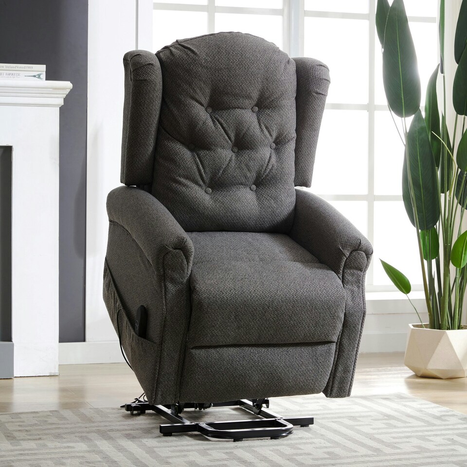 image 1 of Crawley Electric Lift-Assist Riser Recliner - Dark Grey
