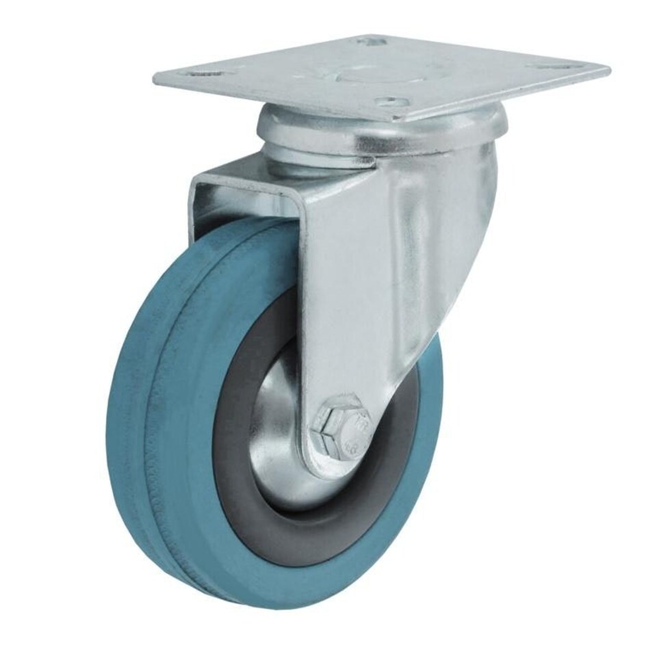 Smiths Ironmongery Wheel Swivel Castor - Blue/Silver - 100mm