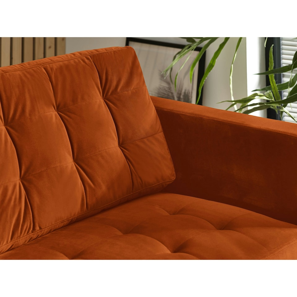 image 1 of Furniturebox Jolene 3 Seater Burnt Orange Velvet Sofa