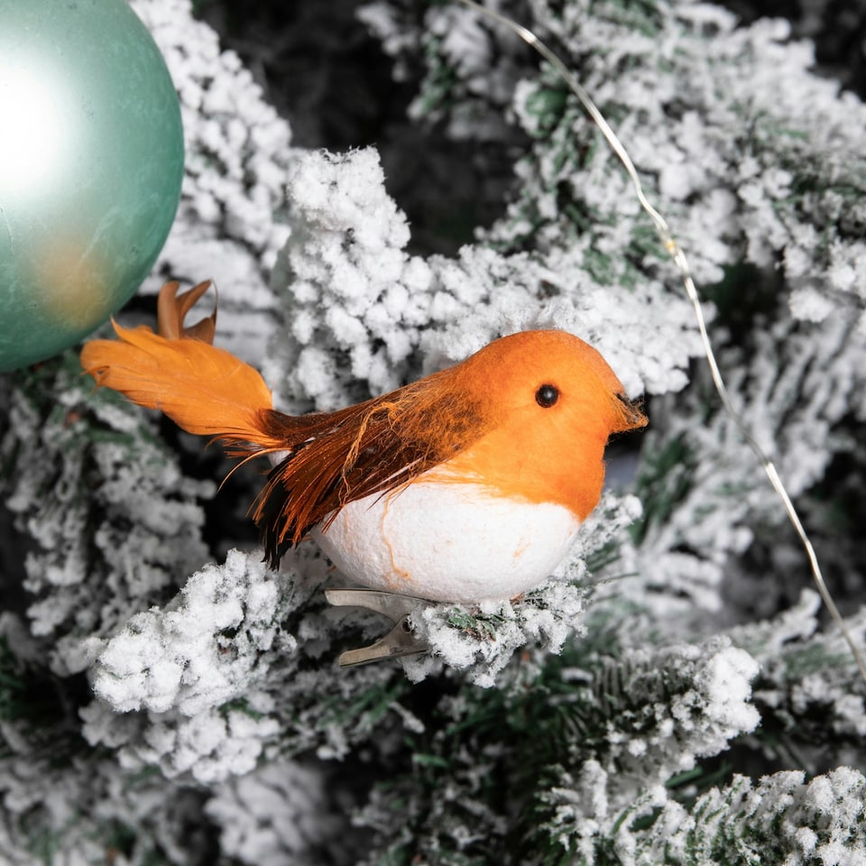 image 1 of 11cm Red Robin Christmas Clip on Decoration