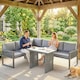 image 8 of Outsunny 4 Piece Rattan Garden Furniture Set with 3 Loveseats, Table, Grey | Grey | Light grey | 225 x 172 x 72 cm