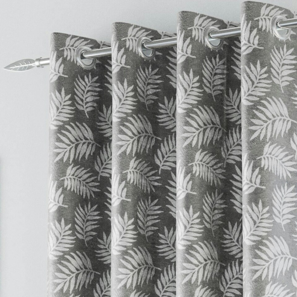 image 1 of Oakland Grey Curtains 90 x 90 inch (229 x 229 cm) Room Darkening Eyelet Thermal Noise Reducing Curtains for Bedroom and Living Room