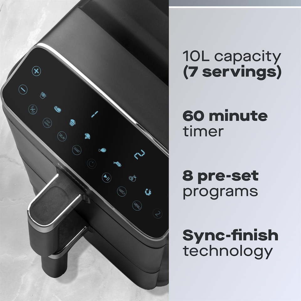 image 1 of Daewoo 10L Dual Stack Air Fryer | Black | 10 Litres