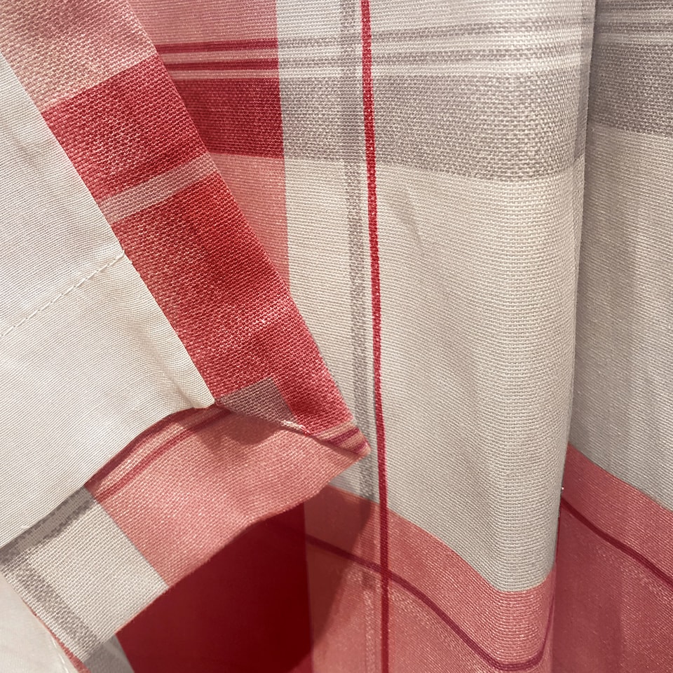 image 1 of Fusion Balmoral Check Eyelet Curtains Ruby