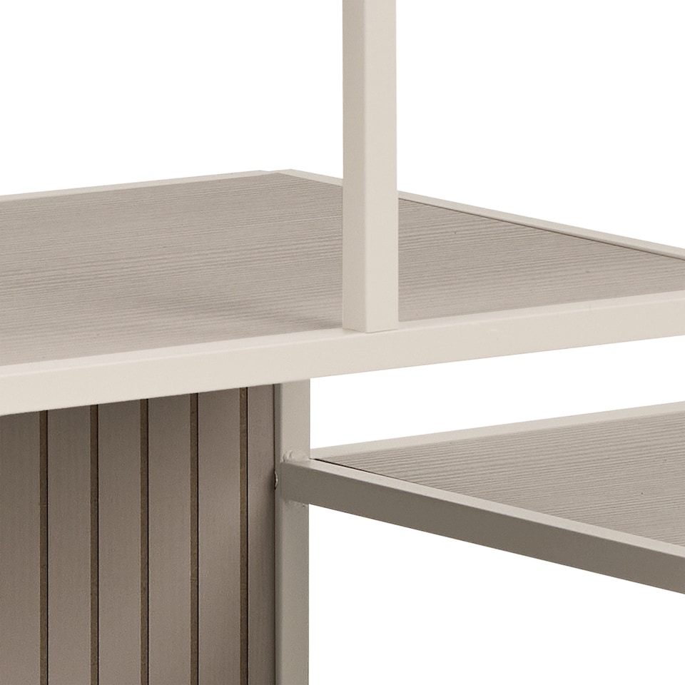 image 1 of Seaford Wide Grey Steel Bookcase With 4 Grey Melamine Shelves