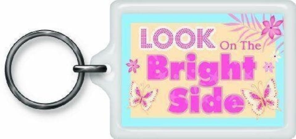 image 1 of Look On Bright Side Sentimental Keyring - Birthday Christmas Gift