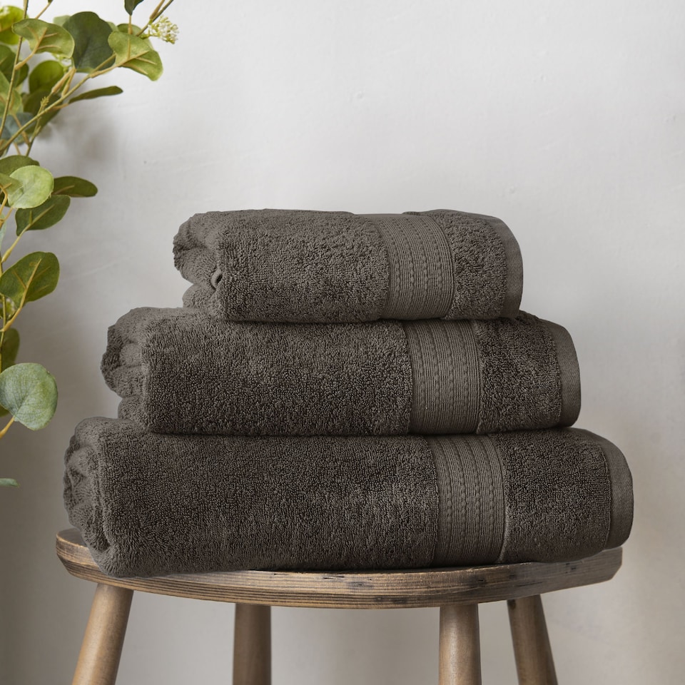 image 1 of Bianca Supima Cotton Towel | Grey | Charcoal Grey | Hand towel