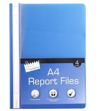 Just Stationery A4 Business/Report File with Metal Tab - Assorted Colours (Pack of 4)